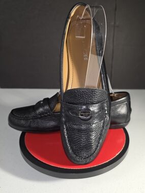 Coach Black Pebbled Leather Women's Penny Loafers Sz 8B ~38